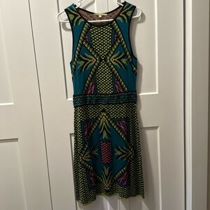 Gianni Bini - Colorful Patterned Sleeveless  Sweater Dress Size L
